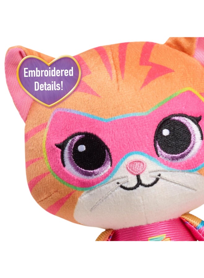 Disney Junior Super Kitties Su-Purr Charged Ginny Small Plush Toy (17.78 cm, Pink/Orange) - Image 2